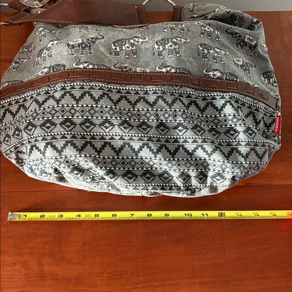 Unionbay Boho Elephant Print Slouchy Hobo Shoulder Bag - Picture 8 of 11